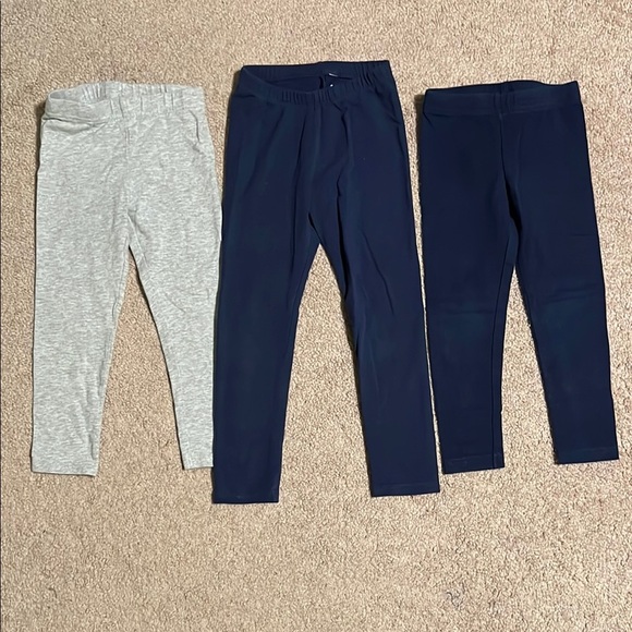 Oshkosh and Cat & Jack lot of 3 Kids Leggings - Gray and Navy - Picture 1 of 4